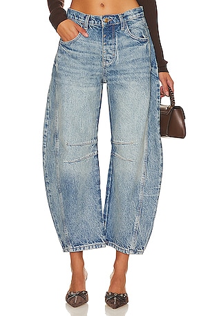 x We The Free Good Luck Mid Rise Barrel Jeans Free People