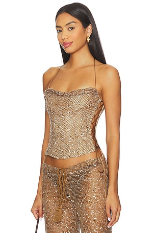 Draped Lace Up Corset Top Jaded London